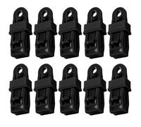 Ciieeo Pinces de Fixation pour Tente 10 Pcs Noir Clips de Camping Résistants au Froid Verrou Coulissant pour Bâches Épaisses Fixation Rapide pour Auvent et Abris Extérieurs