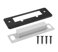 Ciieeo Plaque de Gâche pour Portes Intérieures en Acier Inoxydable Noir Kit de Renforcement Double Pêne Plaque de Recouvrement Anti-Desserrage Compatible Serrures Standard Protection