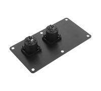 Ciieeo Plaque de Jonction en Alliage D'aluminium 147x75mm pour Haut-parleurs Double Connecteur Xlr 4 Broches, Accessoire pour Caisson de Basses, Panneau Mural Audio Professionnel, Borne