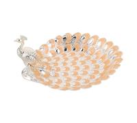 Ciieeo Plateau à Fruits en Métal en Forme de Paon - Plateau Décoratif Doré en Relief de 20 Cm pour Servir des Amuse-Gueules, des Desserts Et Bonbons - Plat de Service Festif pour Les Fêtes du