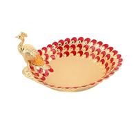 Ciieeo Plateau à Fruits en Métal en Forme de Paon - Plateau Décoratif Doré en Relief de 20 Cm pour Servir des Amuse-Gueules, des Desserts Et Bonbons - Plat de Service Festif pour Les Fêtes du