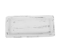 Ciieeo Plateau Décoratif en Bois Massif Style Campagnard Long Plateau Rectangulaire Blanc Vieilli Étroit pour Table Basse Polyvalent Cuisine et Salon Finition Protectrice Facile