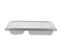 Ciieeo Plateau Repas Acier Inoxydable à Compartiments avec Couvercle Plateau Rectangulaire pour Contrôle des Portions Repas Maison Bureau et Pique- Réutilisable