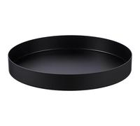 Ciieeo Plateau Rond en Acier Inoxydable Noir 20 Cm Plateau Décoratif Rangement Multifonction pour Table Basse Métallique Polyvalent pour Maison et Bureau