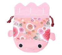 Ciieeo Pochette à Cordon de Poisson Rouge en Brocart, Sachet pour Bonbons Mariage et Trousse de Rangement Voyage, Usage Familial et Entre Amis, Coloris Rose