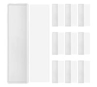 Ciieeo Pochettes Autocollantes Transparentes pour Fiches 60 Pièces Cartes Blanches 60 Unités, Porte-étiquettes Plastique Étanche à Ouverture Supérieure, Solution Organisation Bureau