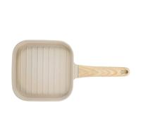Ciieeo Poêle à Frire Plaque Chauffante Multifonction en Aluminium Antiadhésive Beige Robuste pour Usage Professionnel et Domestique pour Barbecue et Cuisson D'œufs