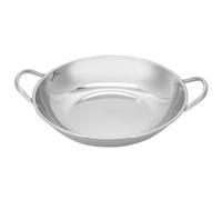 Ciieeo PoêLe Wok En Acier Inoxydable 26Cm Avec PoignéEs Doubles IdéAle Pour Fondue Chinoise Et Camping Facile À Nettoyer Compatible Induction