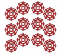 Ciieeo Poignée d'arrêt rouge 6x6 mm, lot de 12 pièces, volant d'arrêt en fonte pour robinet à bille, raccord de poignée d'arrêt décoratif, accessoires pour plomberie et jardin