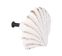 Ciieeo Poignée de Meuble en Fonte Blanche Bouton Simple Festonné Style Marin Poignée de Tirage Monotrou pour Tiroir et Armoire Décoration Bord de Mer Chambre Garçon et Filles Thème