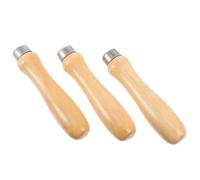 Ciieeo Poignées de Lime en Bois 3 Pcs Antirouille Manche Ergonomique Solide pour Travail du Bois Accessoire Remplacement Limes Plates Demi-Rondes Triangulaires Carrées