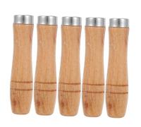 Ciieeo Poignées en Bois Surface Lisse et Prise Confortable Lot de 5 avec Collier en Fer pour Lime pour Projets de Bricolage et Travail du Métal