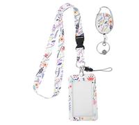 Ciieeo Porte-badge Nominatif Porte-cartes Étudiantes Petite Taille Plastique Transparent avec Cordon Résistant pour Bureau École Usage Professionnel