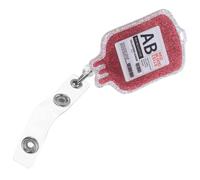 Ciieeo Porte-badge Rétractable en Acrylique Clip Crocodile, Motif Paquet de Sang Rouge Ab, 1 Pièce - Enrouleur de Badge pour Infirmière, Accessoire de Carte D'identité Pratique