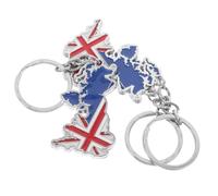 Ciieeo Porte-clés Britannique 3 Pièces en Alliage de Zinc Résistant la Déformation Carte du Royaume-uni, Accessoires Élégants pour Paquet et Portefeuille en Contexte Décontracté