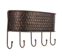 Ciieeo Porte-clés et Porte-courrier Mural Vintage en Fer, 5 Crochets, Café