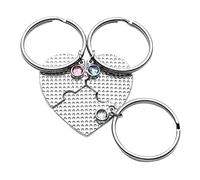 Ciieeo Porte-Clés Puzzle de Cœur Pendentifs, Ensemble de 3 Pièces pour Meilleurs Amis, Présent Saint Valentin Femme