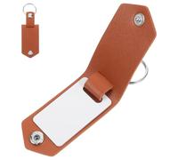 Ciieeo Porte-clés Sublimé Vierge en Cuir Pu Marron Élégant Transfert de Chaleur Sécurisé pour Décoration Pendentif ou Étiquettes Présents