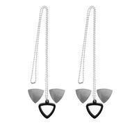 Ciieeo Porte-médiator Guitare Triangle en Silicone, 2 Pendentifs, 4 Pièces | Chaîne en Acier Inoxydable, Lot de 1 Set de Set de Set, Style Musique, pour Soirées et Occasions Mémorables