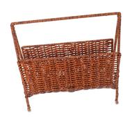 Ciieeo Porte-revues en imitation rotin tissé avec capacité de charge, facile à nettoyer, panier de rangement décoratif pour salon, bureau, salle de bain, organiseur compact pour livres pour