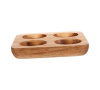 Ciieeo Porte-œufs en Bois Marron 4 Compartiments pour Réfrigérateur Cuisine, Plateau Carré Unique et Élégant pour Organiser et Ranger les Œufs Efficacement