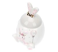 Ciieeo Pot Céramique Hermétique de Pâques Grand Contenant Multifonction Forme de Lapin pour Rangement des Aliments Fruits Secs