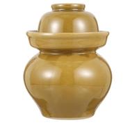 Ciieeo Pot de Cornichons en Céramique Traditionnelle Petite Taille 1 Kg Couvercle Hermétique Bleu Émaillé Pot Ménager pour Conservation et Fermentation Alimentaire Bocal Scellé