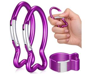 Ciieeo Pourpre Mousqueton Poisson 10 Pièces, en Aluminium | Attache Polyvalente, Format Portable, Usage Quotidien et Camping, Couleur Vive, Style Attrayant