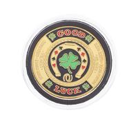 Ciieeo Presse à Cartes De Poker Trèfle Porte- Cadeau De Poker De Jetons De Carte De Poker Souvenirs De Poker Pièce De Bonne Chance Protecteurs De Abdos Métal Masque De Sécurité