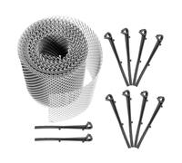 Ciieeo Protège-gouttières en Aluminium Léger Crochets, Écran de Protection Fiable pour Gouttière et Drainage, Filet Argenté Anti-débris pour Jardin