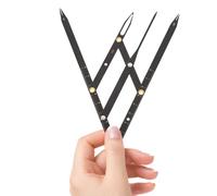 Ciieeo Règle à Sourcils en Acier Inoxydable Noire, Outil de Mesure Coulissant à Trois Points, Règle du Nombre D’or pour Tatouage et Dessin Précis des Sourcils, Réglable pour Différentes