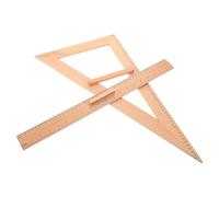 Ciieeo Règle de Charpentier en Bois 2 Pièces - Équerre de Menuisier et Règle Droite 50 Cm - Outil Pédagogique Précis pour Enseignants et Fournitures Scolaires - Matériel de Mesure