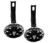 Ciieeo Roues d'apprentissage Silencieuses avec Lumière Clignotante pour Vélo Garçon et Filles Roues Auxiliaires d'Équilibre Réglables avec Support Robuste Protection Auxiliaire Noire