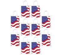 Ciieeo Sachets de Bonbons Poignée Confortable Réutilisable 10pcs en Papier Patriotiques Drapeau Américain pour Fête du 4 Juillet Memorial Day