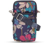 Ciieeo Sacoche Bandoulière pour Téléphone Portable Femme Bleu Imprimé Mini Pochette de Rangement Polyvalente Bandoulière Amovible Paquet Compact pour Shopping Sorties et Usage