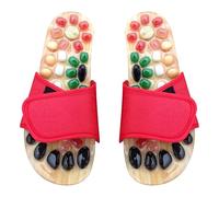Ciieeo Sandales de massage des pieds, pantoufles à enfiler pour usage intérieur, EVA, rouge, taille 37-38, massage précis de la plante du pied, famille