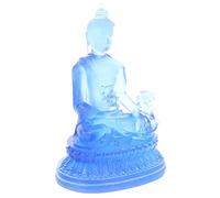 Ciieeo Sculpture Bouddha en Résine Bleue Délicate Détails Sculptés la Main, Décoration Artisanale Classique pour Salon ou Véranda, Décor Sécurisé et Unique