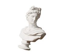Ciieeo Sculpture de Buste Apollon Miniature en Résine Couleur Plâtre, Statue Divinité Mythologique Blanche, Décoration Intérieure Bureau, Ornement Artistique Présent Anniversaire