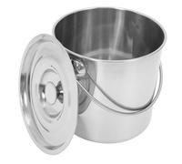 Ciieeo Seau En Acier Inoxydable 304 Grand Format Ø25 x H25 Cm Avec Couvercle Seau à Eau Et Polyvalent Stockage Alimentaire Et Agricole Poignée Ergonomique Pour Transport Facile