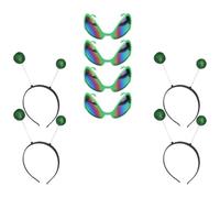 Ciieeo Serrage-têtes de Festival de Soucoupe Volante Vert, Lot de 4 Sets de Ensembles Verres de Fête Assortis, Accessoires Cosplay Légers et Amusants pour Soirées et Couleur Aléatoire
