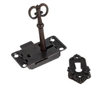 Ciieeo Serrures de Meubles Vintage Lot de 2 en Fer Robuste Clés Serrures Décoratives pour Armoires, Placards et Boîtes à Bijoux