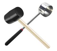Ciieeo Set 2 Pièces Ouvre-noix Tropical en Acier Inoxydable Marteau en Caoutchouc et Manche en Bois, Pratique et Facile à Utiliser Cuisine Maison