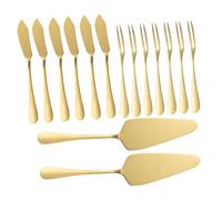 Ciieeo Set de 1 Ustensile Cuisine en Acier Inoxydable Or Pelle à Gâteau, Fourchette à Fromage et Design Ergonomique pour Mariage et Anniversaire
