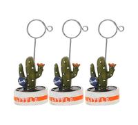 Ciieeo Set de 3 Clips Porte-menus en Résine et Métal Forme Cactus Vert, Support Multifonction pour Décoration Maison et Fête D'anniversaire Plusieurs styles