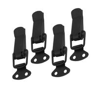 Ciieeo Set de Fermoirs de Tension et Facile D'utilisation Lot de 4 en Fer Noir Fermeture Sécurisée avec Vis, Loquets à Bascule pour Couvercles et Fenêtres pour Usage Industriel