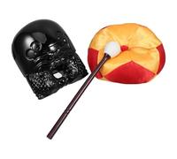 Ciieeo Set de Muyu Bouddhiste avec Coussin et Maillet Bloc de Temple Bois Imitation Sculpté pour Récitation de Sutras et Pratique Spirituelle Zen