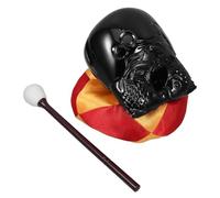 Ciieeo Set de Pratique Bouddhiste avec Bloc de Temple Imitation Bois Sculpté Coussin Épais et Maillet de Chant pour Relaxation et Décoration Intérieure