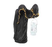 Ciieeo Statue de Résine avec Lanterne Lumineuse Décoration Dhalloween Mystérieuse pour Bureau Table et Jardin