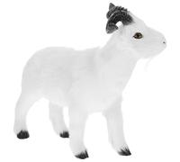 Ciieeo Statuette de Chèvre Miniature, Décoration de Jardin Miniature, Figurine Blanche en Plastique Faux Poil, pour Table et Bureau
