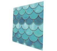 Ciieeo Sticker Mural Autocollant Motif Écailles de Poisson 3D Auto-Adhésif Amovible Cuisine et Salle de Bain Décoration Murale Étanche Facile à Poser Effet Carrelage Sirène